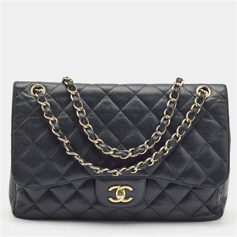 chanel caviar jumbo flap bag|CHANEL Caviar Quilted Jumbo Double Flap Black.